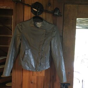 Poetry Women's Sleek Gray Leather Jacket